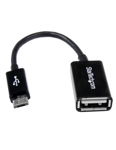 Cable Adaptador de 12cm Micro USB Macho a USB A Hembra OTG para Tablets Smartphones - Negro
