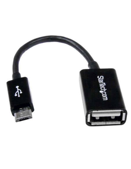 Cable Adaptador de 12cm Micro USB Macho a USB A Hembra OTG para Tablets Smartphones - Negro
