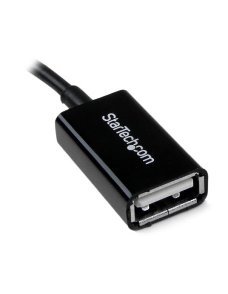 Cable Adaptador de 12cm Micro USB Macho a USB A Hembra OTG para Tablets Smartphones - Negro