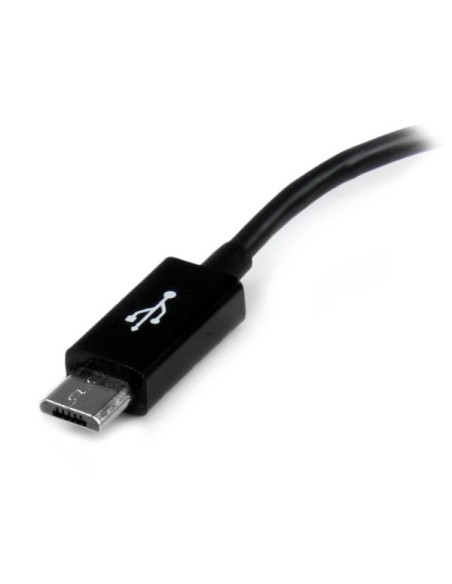 Cable Adaptador de 12cm Micro USB Macho a USB A Hembra OTG para Tablets Smartphones - Negro