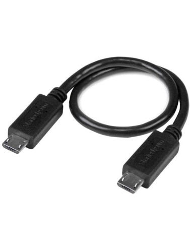 Cable USB OTG de 20cm - Cable Adaptador Micro USB a Micro USB - Macho a Macho