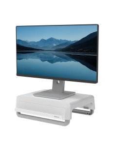 Breyta Monitor Ständer tragbar mit Handgriff weiß Gris, Blanco Escritorio