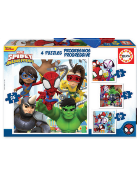 SPIDEY ampHIS AMAZING FRIENDS PUZZLE PROGRESIVO 12 16 20 25