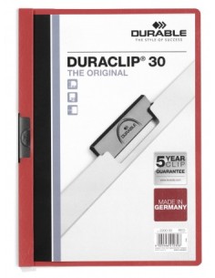 Duraclip 30 archivador Rojo, Transparente PVC
