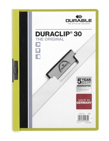 Duraclip 30 archivador PVC Verde, Transparente