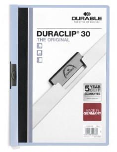 Duraclip 30 archivador Azul claro, Transparente PVC