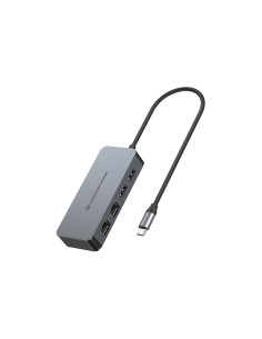 ABBY24G base para portátil y replicador de puertos Alámbrico USB 3.2 Gen 1 (3.1 Gen 1) Type-C Gris