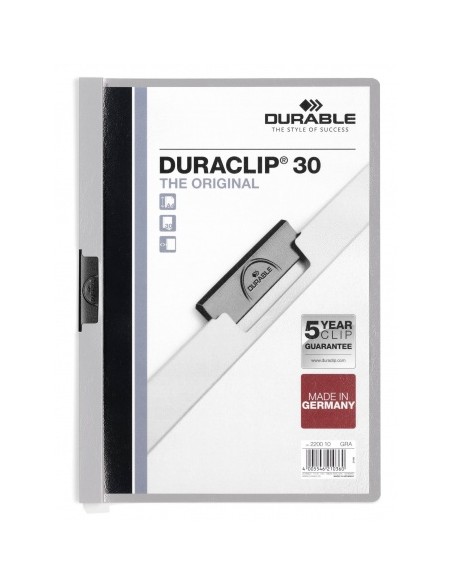 Duraclip 30 archivador PVC Gris, Transparente