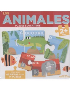 LOS ANIMALES 2 ANOS APRENDO EN CASA PUZLES EDUCATIVOS 42 PIEZAS PARA 14 PUZLES