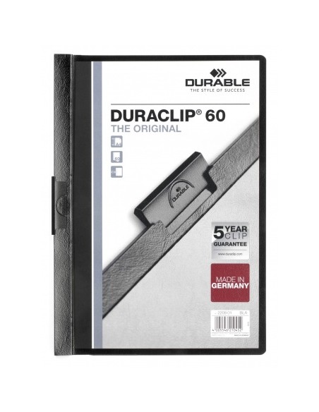 Duraclip 60 archivador PVC Negro, Transparente