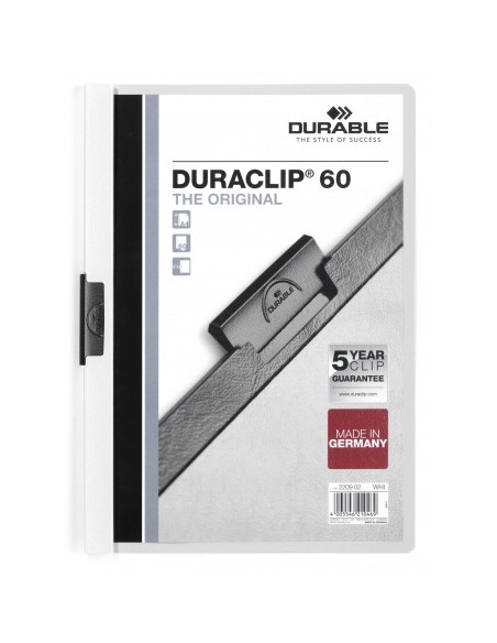 Duraclip 60 archivador PVC Transparente, Blanco