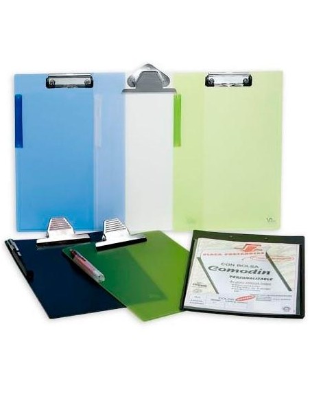 CARCHIVO CARPETA CON PINZAS PP 24X35CM PINZA ALAMBRE CANGURO VERDE TRANSLUCIDO