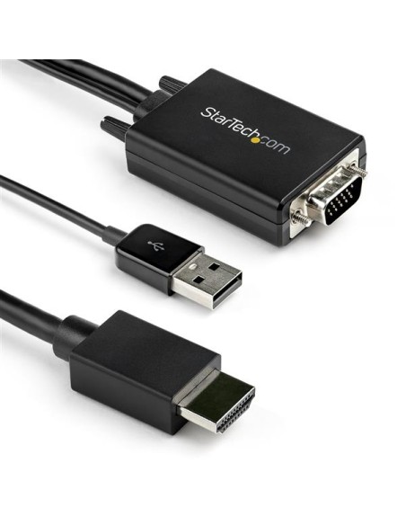 Cable de 2m Adaptador VGA a HDMI - Alimentado por USB - 1080p