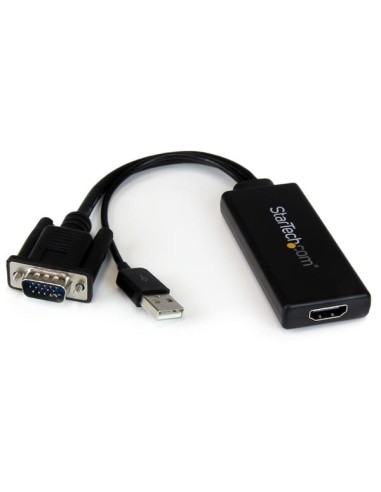 Adaptador VGA a HDMI con audio y alimentación USB  Conversor VGA a HDMI portátil  1080 p
