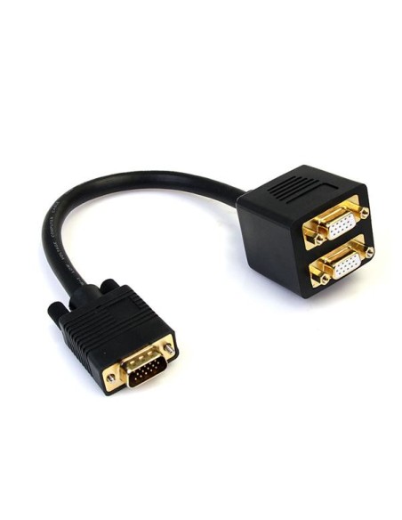 Cable de 30cm Duplicador Divisor de Vídeo VGA de 2 puertos Salidas Compacto - Bifurcador