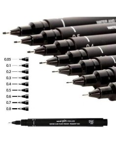 C 12 rotuladores calibrados 04mm uni pin