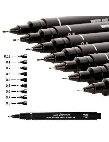 C 12 rotuladores calibrados 08mm uni pin