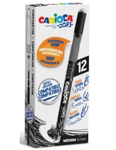 C 12 boligrafo borrable negro carioca oops
