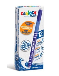 C 12 boligrafo borrable azul carioca oops