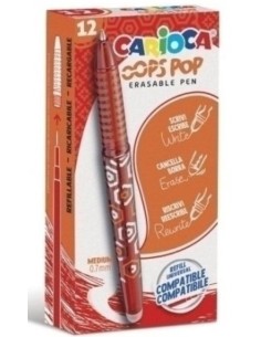 C 12 boligrafo borrable rojo carioca oops