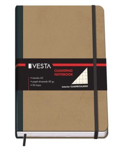Cuaderno cartone a5 80g 96h cuad5x5 cierre con goma