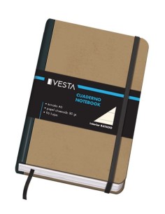 Cuaderno cartone a6 80g 96h rayado cierre con goma