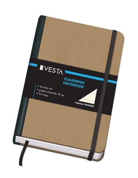 Cuaderno cartone a6 80g 96h rayado cierre con goma Cuaderno cartone a6 80g 96h rayado cierre con goma