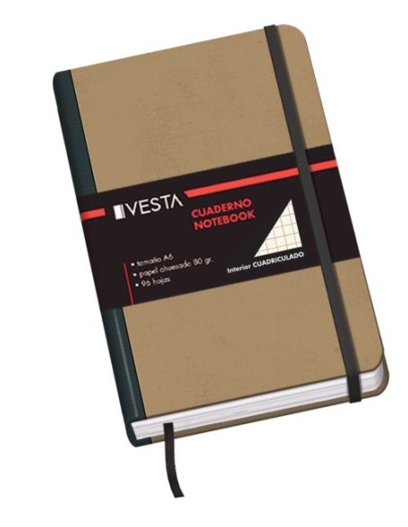 Cuaderno cartone a6 80g 96h cuad5x5 cierre con goma Cuaderno cartone a6 80g 96h cuad5x5 cierre con goma