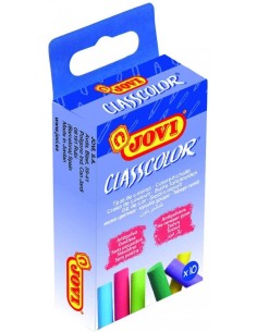 Caja 10 tizas colores antipolvo jovi