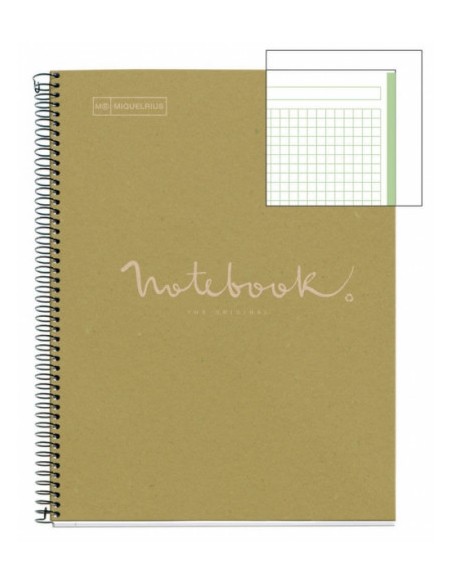 CUADERNO 100% RECICLADO NB-1 A4 80HOJAS ECOVERDE EMOTIONS MR MIQUELRIUS 6091 Pack 5 Unid