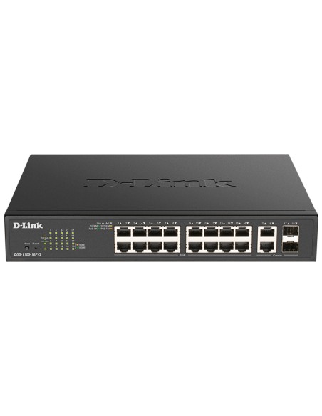 DGS-1100-18PV2 switch Gestionado L2 Gigabit Ethernet (10/100/1000) Energía sobre Ethernet (PoE) 1U Negro