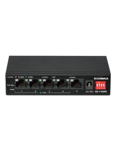 GS-1105PE switch No administrado Gigabit Ethernet (10/100/1000) Energía sobre Ethernet (PoE) Negro