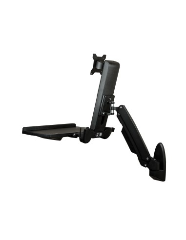 Estación de Trabajo de Pie y Sentado para Montaje en Pared - Para Un Monitor de hasta 24 Pulgadas - Escritorio Ergonómico