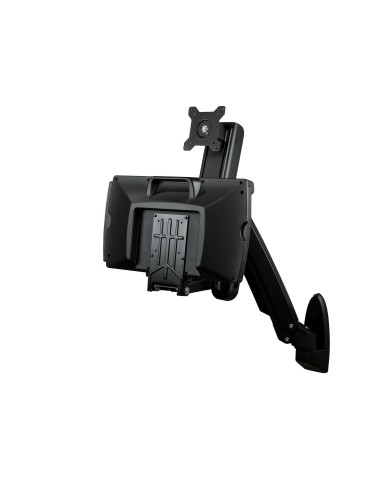 Estación de Trabajo de Pie y Sentado para Montaje en Pared - Para Un Monitor de hasta 24 Pulgadas - Escritorio Ergonómico