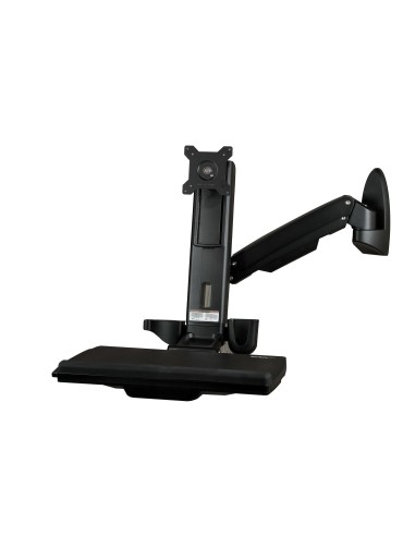 Estación de Trabajo de Pie y Sentado para Montaje en Pared - Para Un Monitor de hasta 24 Pulgadas - Escritorio Ergonómico