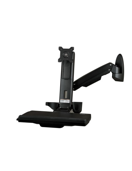 Estación de Trabajo de Pie y Sentado para Montaje en Pared - Para Un Monitor de hasta 24 Pulgadas - Escritorio Ergonómico