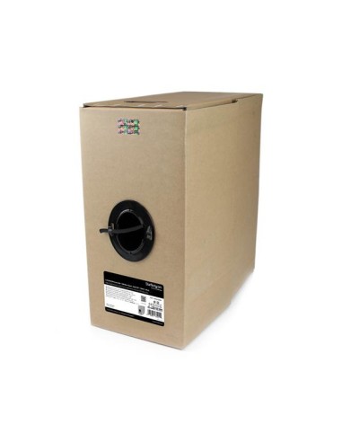 Rollo Bobina Bulk de 304,8m de Cable de Red Gigabit Ethernet Cat6 Sólido Certificado CMR - Cable Cat 6 Negro