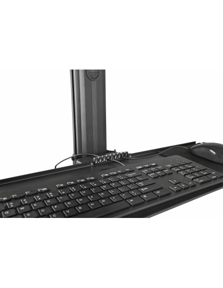 Carrito Ergonómico con Ajuste de Altura para Estación de Trabajo Móvil - con Soporte VESA para Monitor - con Soporte para CPU -