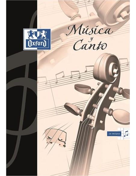 Cuaderno a4 musica y canto 24h 11 pentagramas 2mm oxford