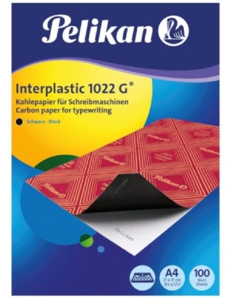 PAQ 100 HOJAS PALE CARBON A4 NEGRO INTERPLASTIC 1022 G