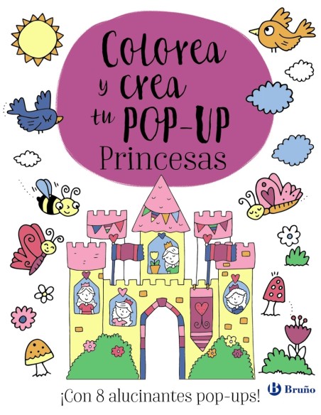 Colorea y crea tu pop up Princesas