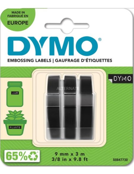 BLISTER 3 UNIDADES CINTA DYMO 3D 9MMX3M NEGRO