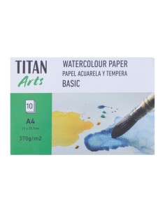 LAMINA TITAN AC ACUARELA A4 LISO 370g 10 - Pack de 3 unidades