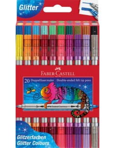 ROTUL.FABER C.DOBLE PUNTA GLITTER CAJA 2 - Pack de 5 unidades