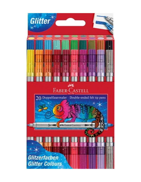 ROTUL.FABER C.DOBLE PUNTA GLITTER CAJA 2 - Pack de 5 unidades