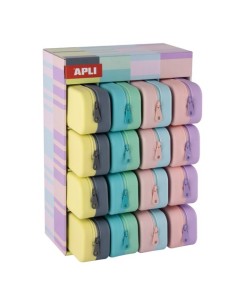 APLI ESTUCHE DE SILICONA BICOLOR NORDIK PASTEL 185X55X75MM EXPOSITOR DE 16 C/SURTIDOS