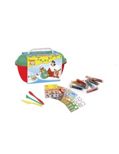 JOVI COFRE PLAY&FUN 24 PASTILLAS PLASTILINA 15GR + MOLDEADORES + RECORTABLES NAVIDAD
