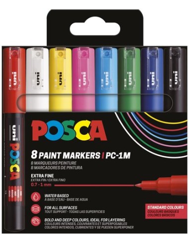 ROTUL.UNI-POSCA PC-1M COL. BASICOS E/8