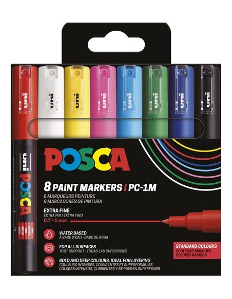 ROTUL.UNI-POSCA PC-1M COL. BASICOS E/8