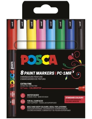 ROTUL.UNI-POSCA PC-1MR BASICOS E/8